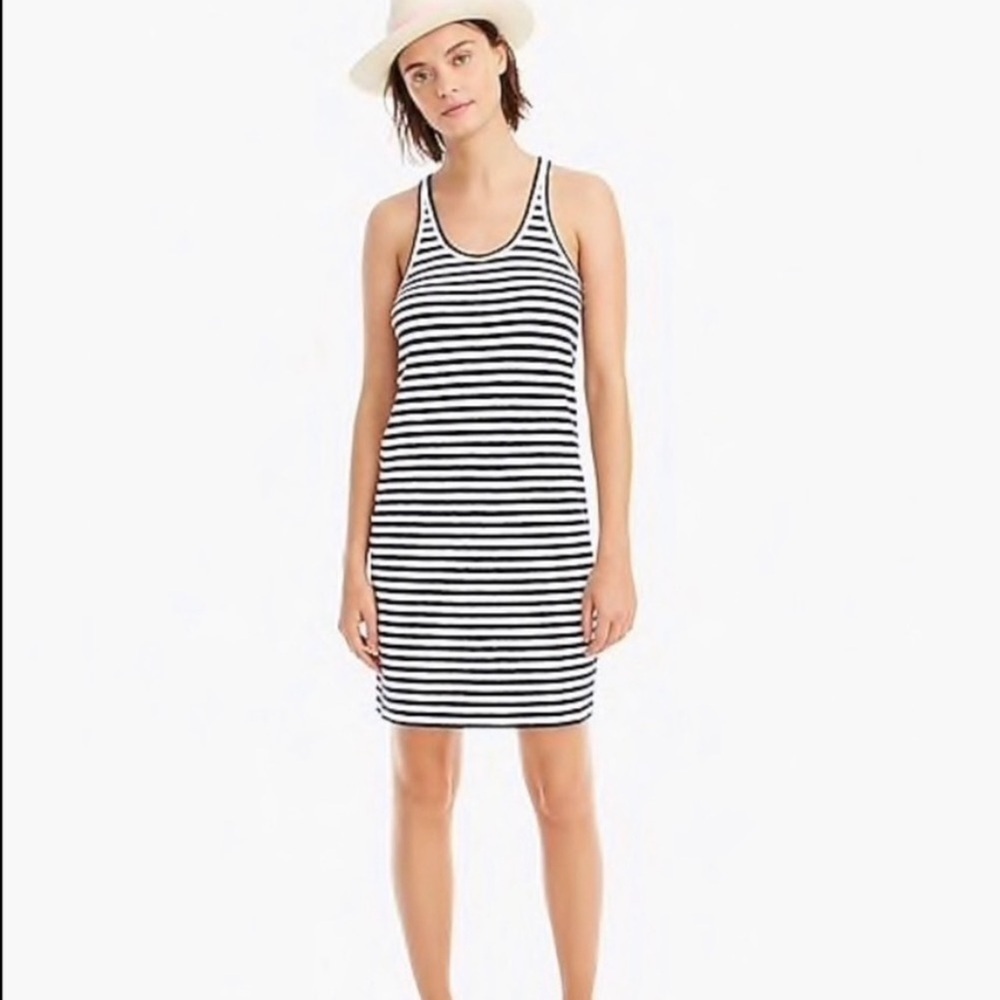 J Crew Navy and White Striped racer back Dress XS